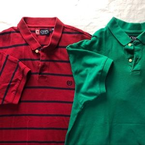 2 Chaps Men’s Large Polo Shorts Green and Red
